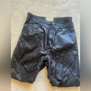 Black Faux Leather Pants